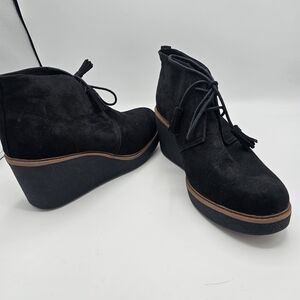 Dr. Scholl's Black Suede Wedge Shoes